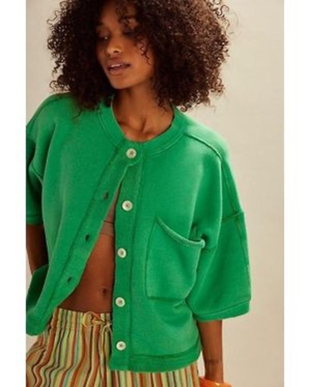 Free People Matilda Sweatshirt, Green, NWT, Size XS